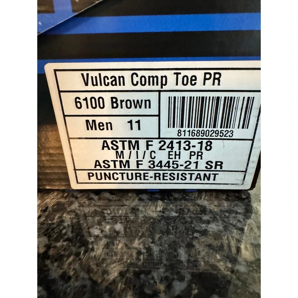 5 Fellas Vulcan Comp‎ Toe PR Brown Leather Waterproof Work Boots Mens 11 6100